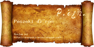 Peszeki Áron névjegykártya