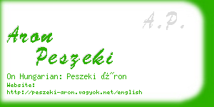 aron peszeki business card